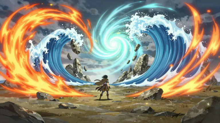 Visual representation of "elemental" - Related to or caused by forces of nature