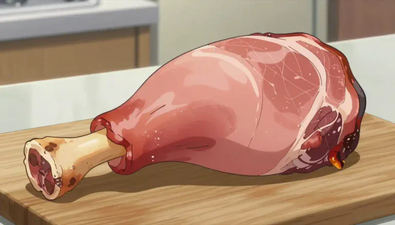 Visual representation of "gammon" - A type of meat, which is the hind leg of a pig that is cured or smoked.