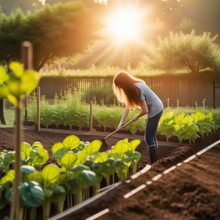Visual representation of "dig over" - To turn or loosen the soil in a garden with a tool or your hands.