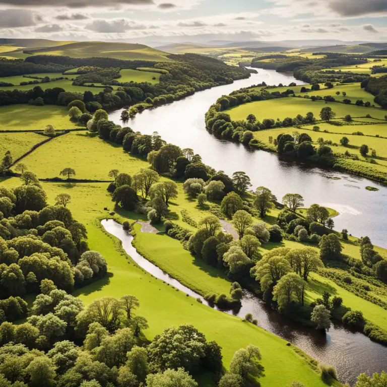 Visual representation of "tweed" - A river separating England and Scotland.