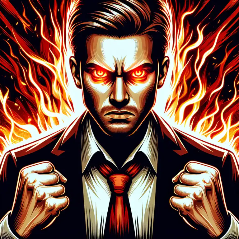 Visual representation of "aflame" - Showing strong emotions, especially anger or enthusiasm