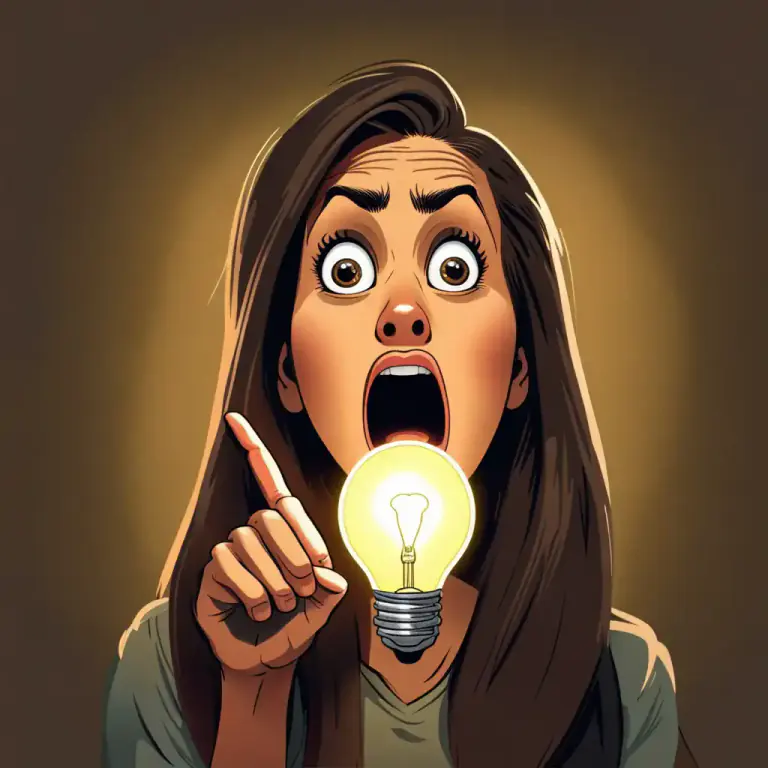 Visual representation of "by Jove" - Used to show surprise or excitement