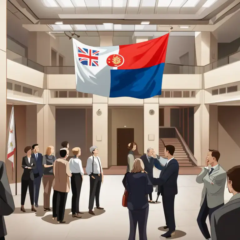 Visual representation of "embassy" - The official government service established to handle matters related to a country's foreign affairs.