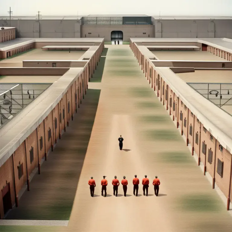 Visual representation of "deadline" - A line across the prison yard under which prisoners were shot.