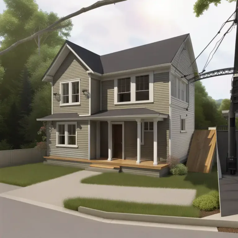 Visual representation of "setback" - The amount of space that a building or other structure is set back from the street or road, a river, etc.