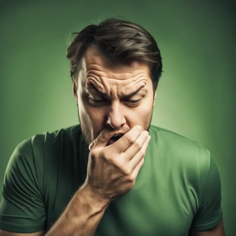 Visual representation of "gulp back" - To swallow back, especially in order to prevent from spitting out or vomiting