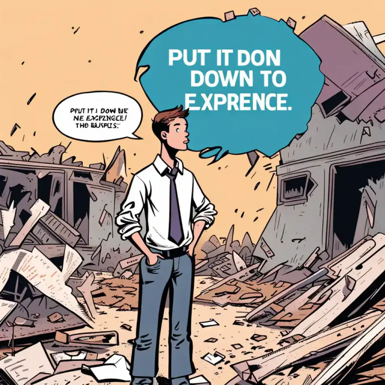 Visual representation of "put something down to experience" - To accept something unfortunate or unexpected as a part of life or learning process