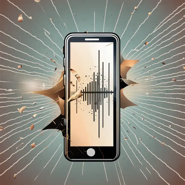 Visual representation of "break up" - When voice or signal stops being clear and starts fading into bits.