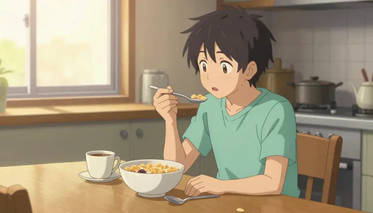 Visual representation of "breakfast" - The first meal of the day, usually eaten in the morning.
