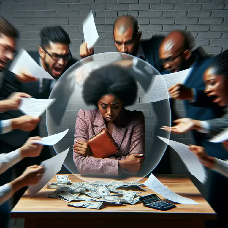 Visual representation of "insolvent" - A person or organization that is unable to pay debts.
