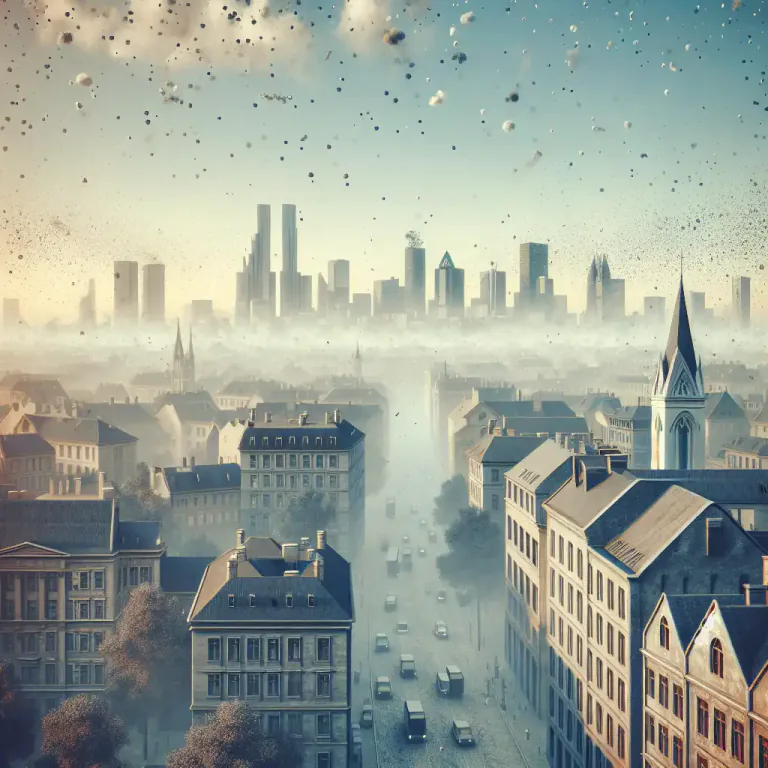 Visual representation of "particulate" - A small separate particle, especially when in the air