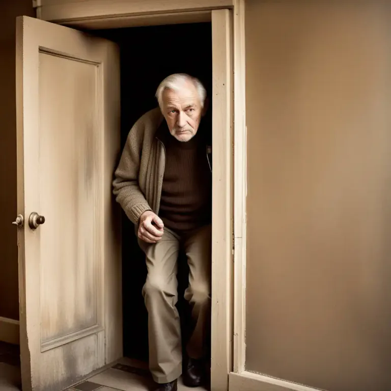 Visual representation of "have one foot in the grave" - To be very close to death or the end of something, usually because of illness or old age.