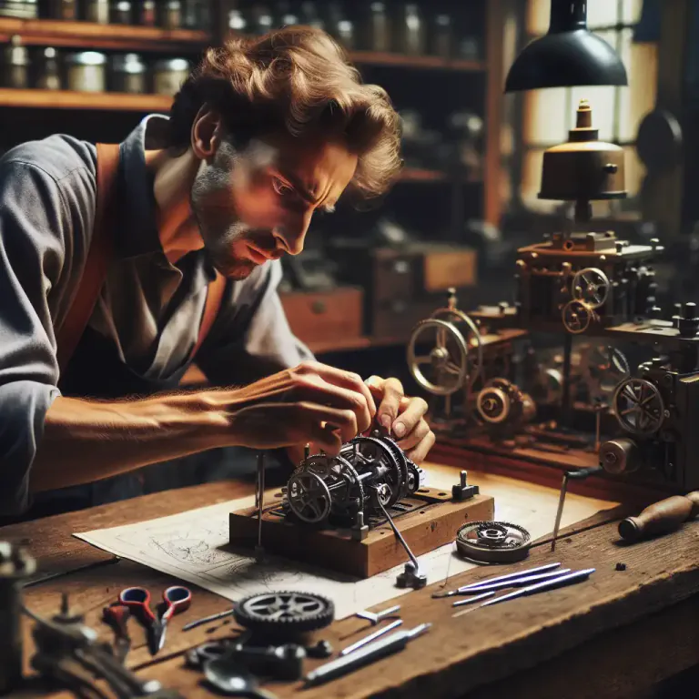 Visual representation of "assemblage" - The action of fitting together the component parts of a machine or other object