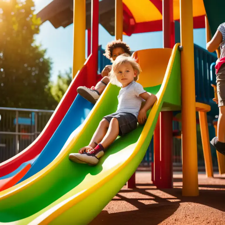 Visual representation of "slide" - A piece of play equipment that children can slide down