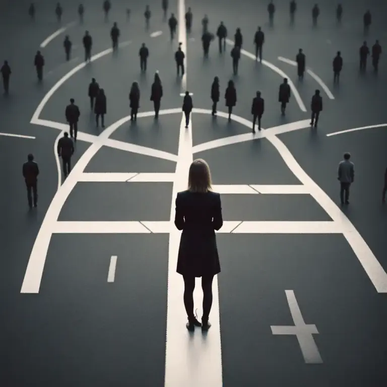 Visual representation of "have a mind of your own" - To have your own opinions and make your own decisions without being influenced by other people