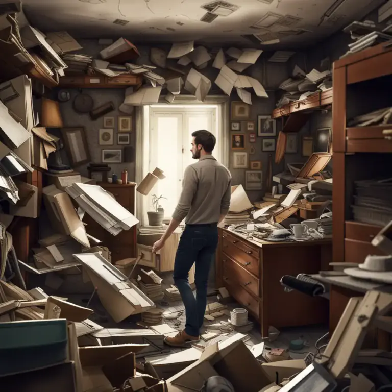 Visual representation of "rummage" - an instance of searching quickly through a place or container to find something
