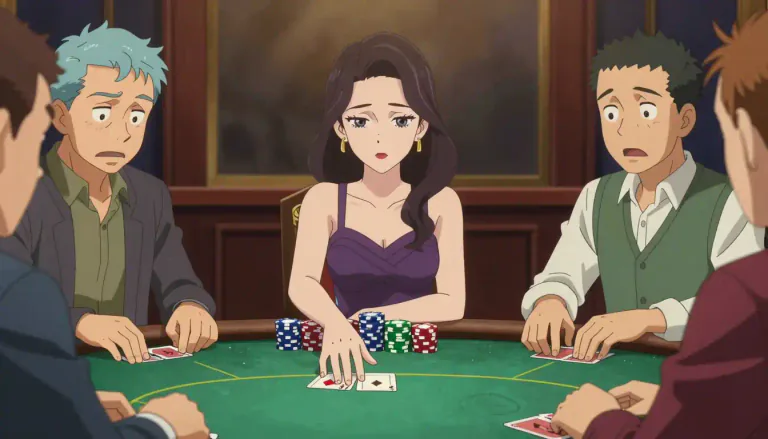 Visual representation of "bluff" - To pretend to have a strong position in a game or situation in order to win