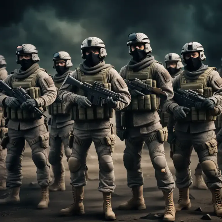 Visual representation of "combatant" - Involving or ready for fighting in a conflict or war.