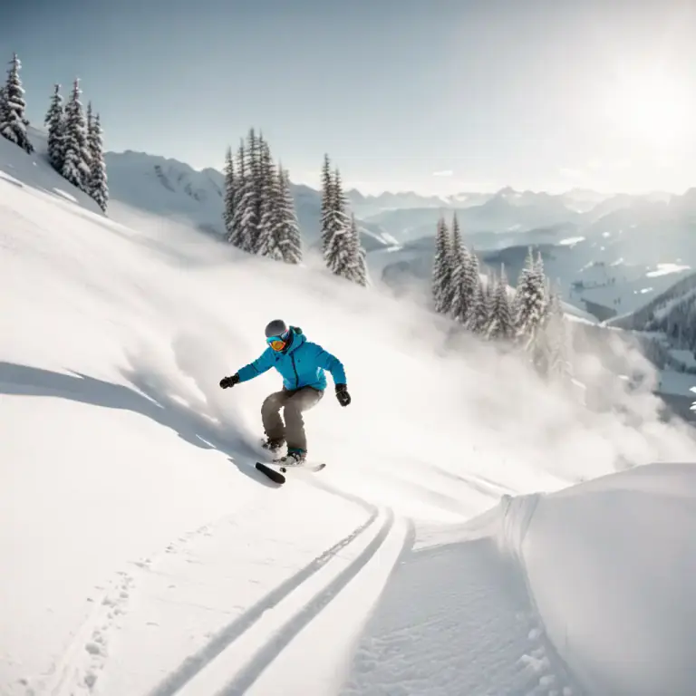 Visual representation of "snowboard" - Move downhill on snow using a snowboard