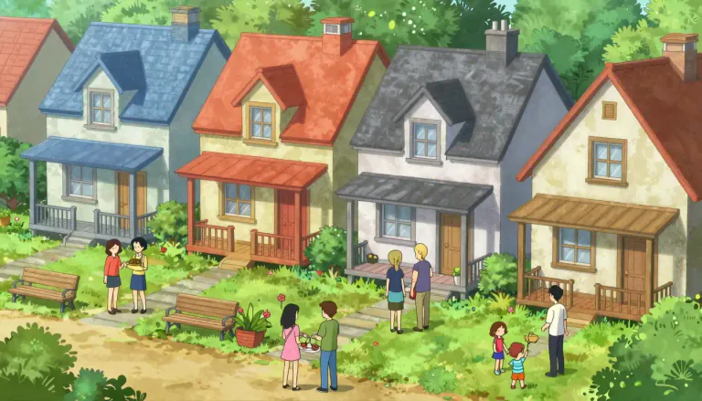 Visual representation of "townhome" - A townhome can also refer to the lifestyle and community that comes with living in such a type of housing.