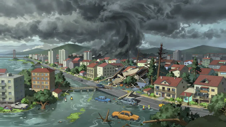 Visual representation of "disastrous" - Causing great harm or damages