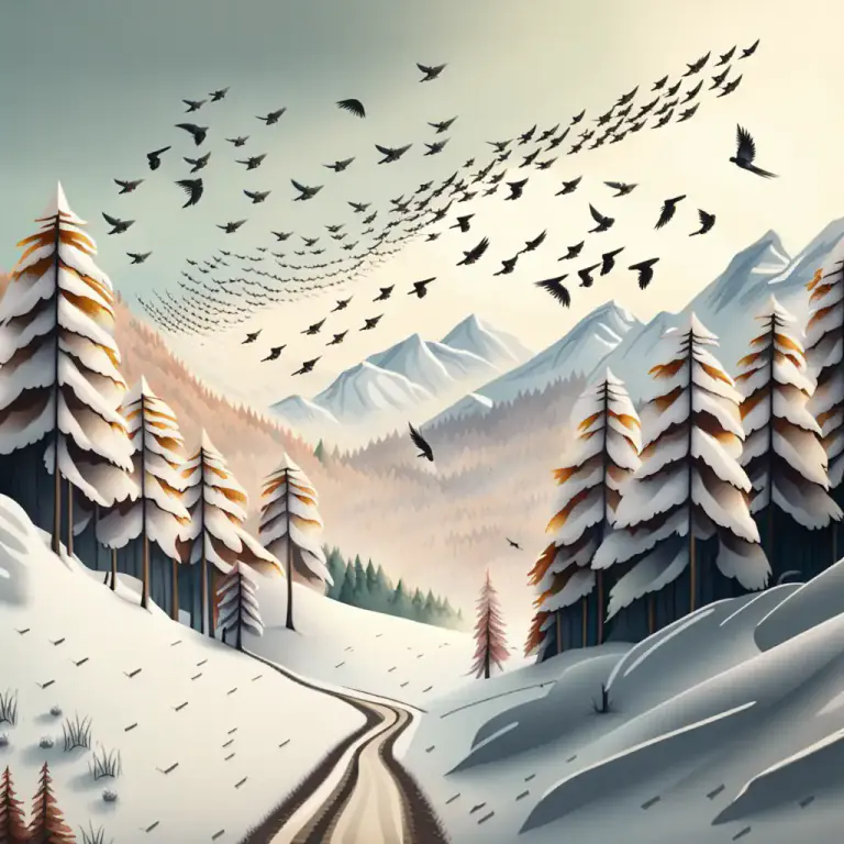 Visual representation of "migrate" - In biology, when animals move from one region to another at different times of the year, usually to find food or to reproduce.