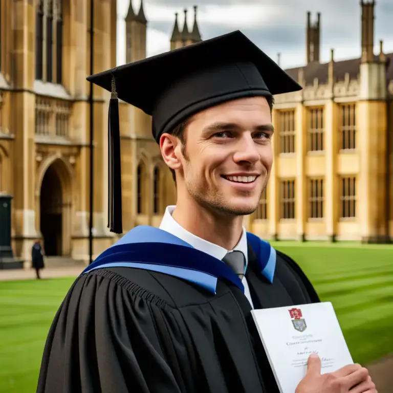 Visual representation of "graduate" - To finish a degree course at a college or university.