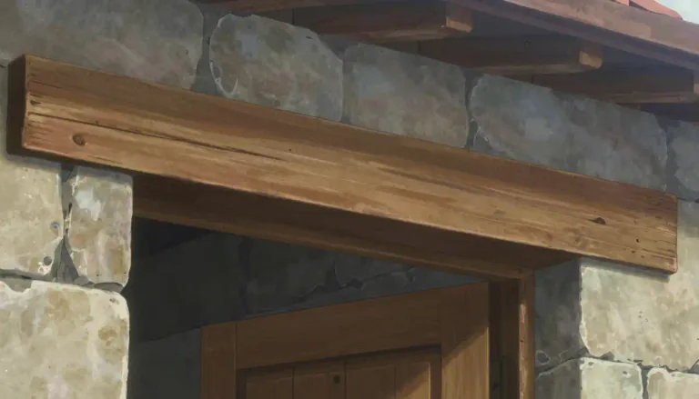 Visual representation of "lintel" - A horizontal support (like a beam) across the top of a door or window