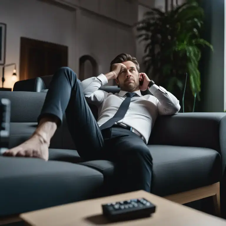 Visual representation of "sit back" - To relax and stop stressing about something