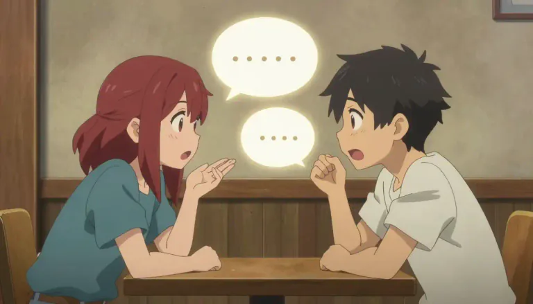 Visual representation of "dialogue" - A conversation between two or more people, or a similar exchange between a person and a thing, or between two or more things