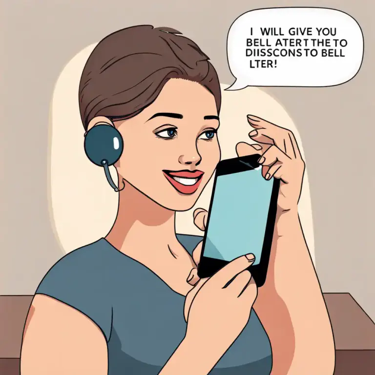 Visual representation of "give somebody a bell" - To call someone on the phone.