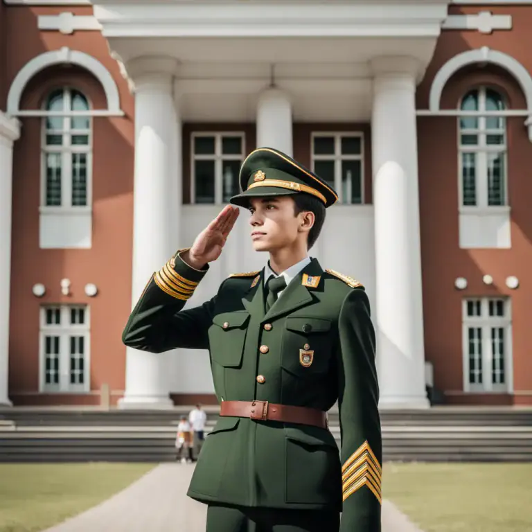 Visual representation of "cadet" - A student at a military school who is training to be an officer
