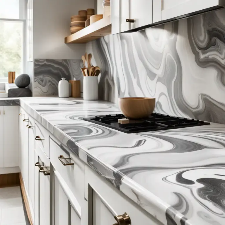 Visual representation of "marbling" - A mineral that has the appearance of the marbling effect.
