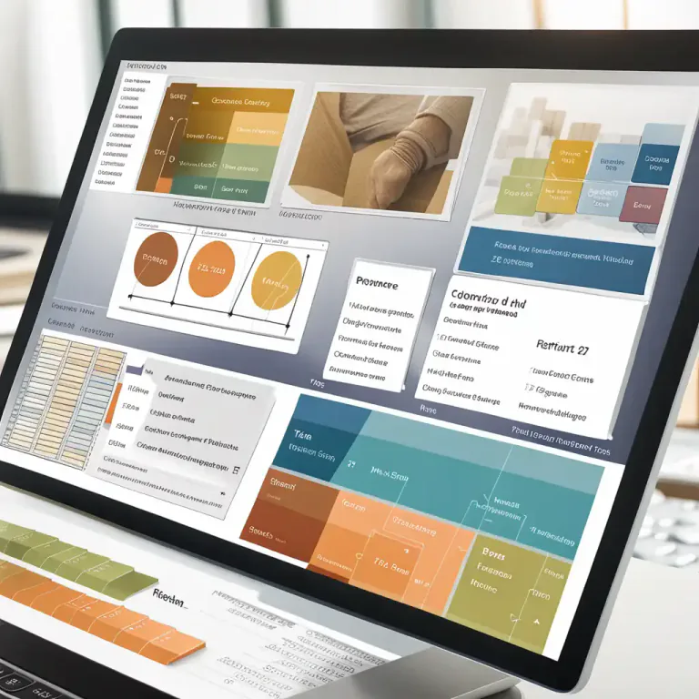 Visual representation of "layout" - The arrangement and style of content within a presentation slide.