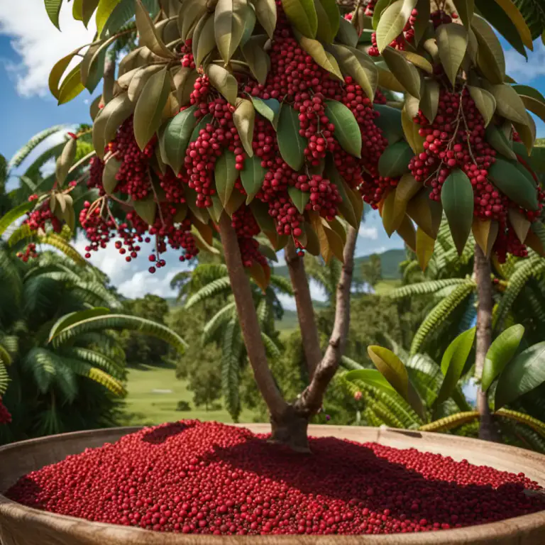 Visual representation of "allspice" - A tropical American tree which produces allspice that is dried and used in cooking.