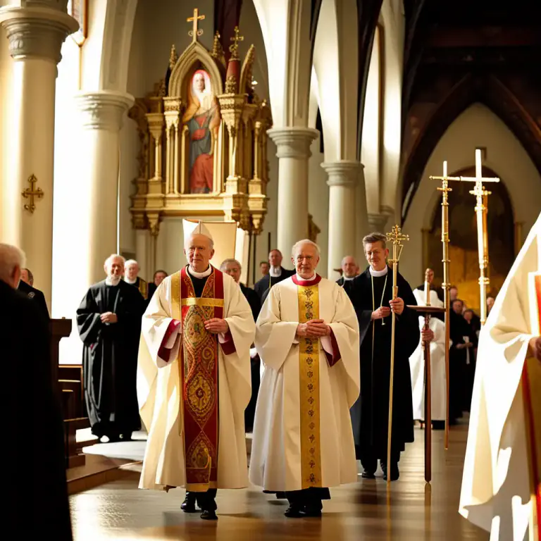 Visual representation of "verger" - In some churches, a verger is a ceremonial officer who walks ahead of the clergy in processions.