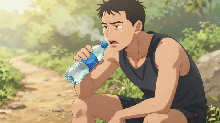 Visual representation of "thirst for" - Wanting to drink something very much.