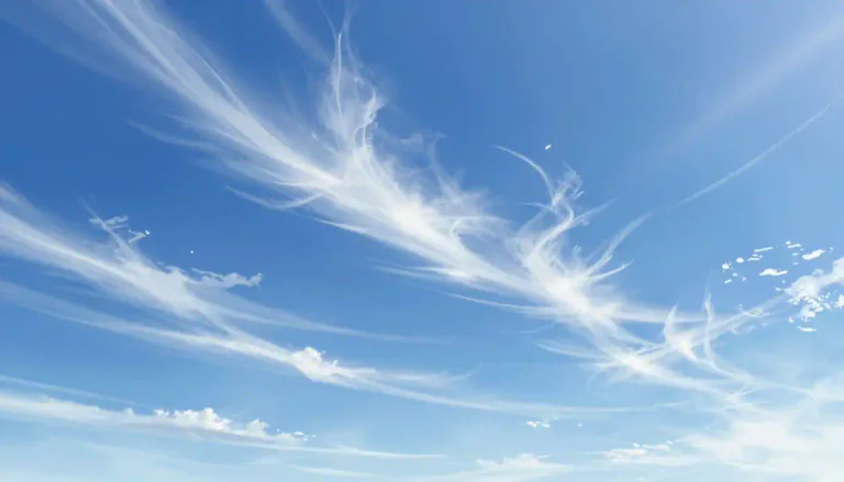 Visual representation of "cirrus" - A type of thin and wispy cloud found high in the sky.