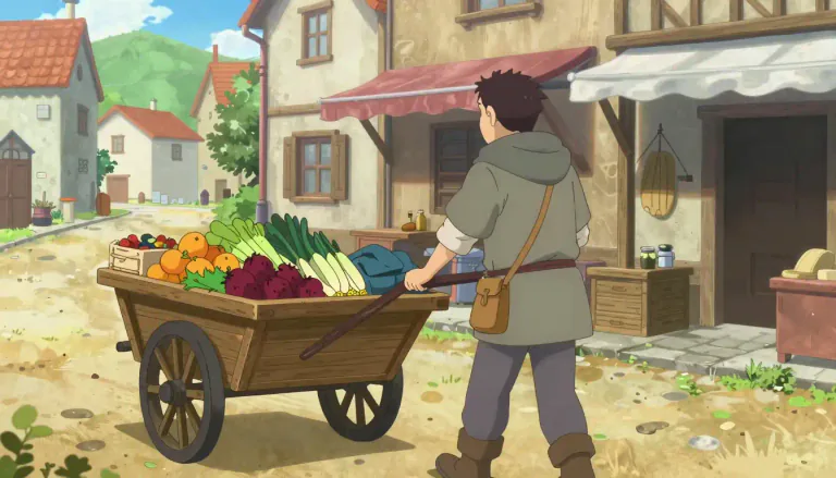 Visual representation of "peddler" - A person who travels around selling goods, usually small items.