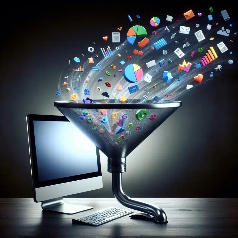 Visual representation of "ingestion" - The process of incorporating or assimilating an entity into another, such as a computer taking in data.