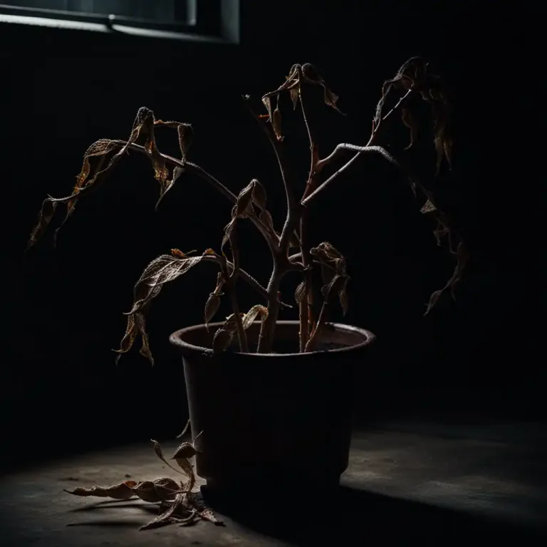 Visual representation of "starve of" - To suffer or die from lack of something essential or necessary