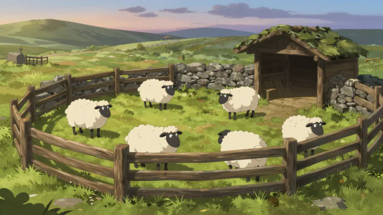 Visual representation of "sheepfold" - A place or enclosure where sheep are kept