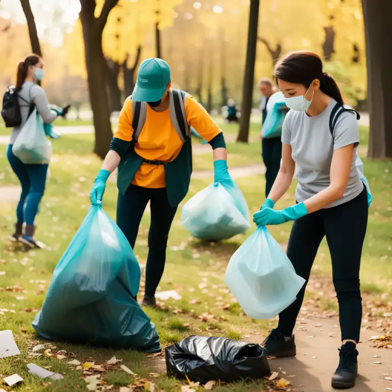 Visual representation of "clean up" - To gather something together and get rid of it