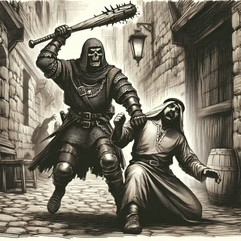 Visual representation of "cudgel" - To hit someone or something with a cudgel