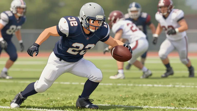 Visual representation of "linebacker" - A player in the game of American or Canadian football, who defends by stopping the other team's player who has the ball