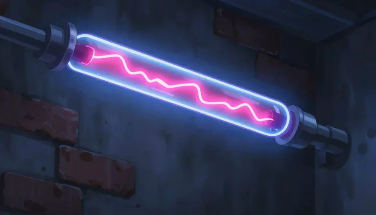 Visual representation of "neon" - A kind of gas that emits a bright light when electricity runs through it, often used in lights for advertising