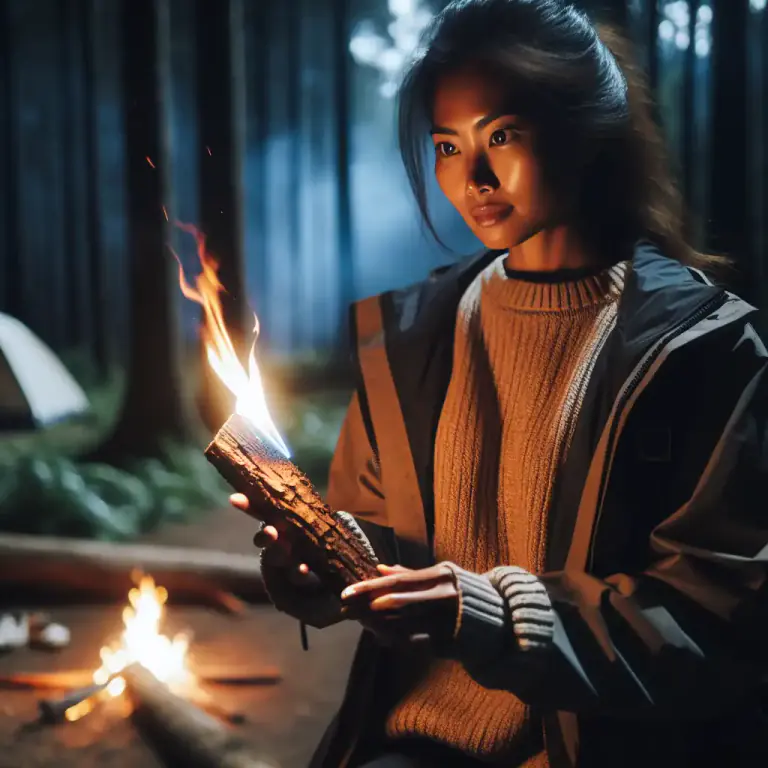 Visual representation of "firebrand" - A piece of burning wood