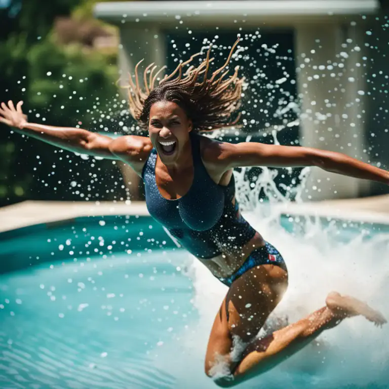 Visual representation of "splash" - a sound made by something striking or falling into liquid