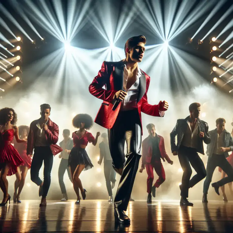 Visual representation of "thriller" - A song, video, or performance that is exciting and full of energy.