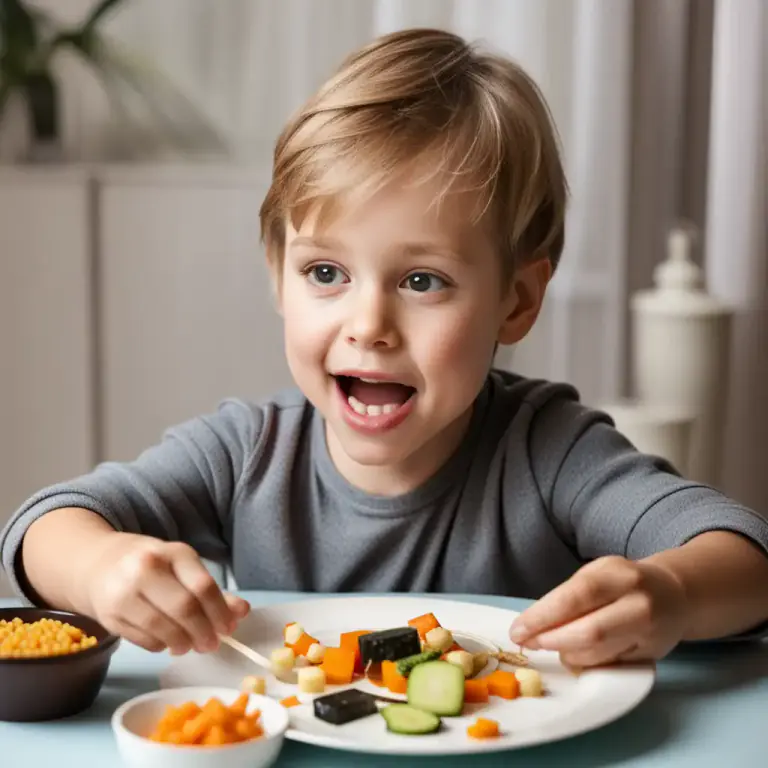 Visual representation of "pick at" - To eat only small amounts of food because you are not hungry or because you don't like the food